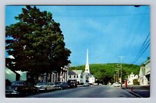 Stowe VT-Vermont, Main Street, Scenic View, Vintage Souvenir Postcard picture