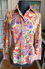 ETRO mod print cotton tailored fitted shirt sz M picture