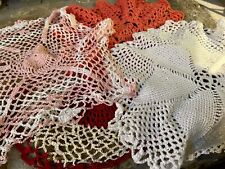 Vintage Handmade Crochet Doilies, Excellent Condition, Craft Art Appliqué, 1970s picture