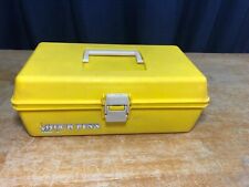 Vtg Huck Finn Yellow White Tackle Box fishing child Huckleberry picture