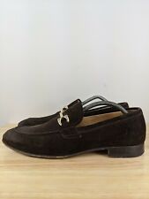 Bally Cripto Brown Suede Gold Horsebit Loafers Shoes Sz 8.5 D picture