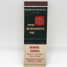 Vintage Matchcover The Florsheim Shoe Remine-Gobble Men's Shop Bristol Tennessee picture