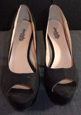 CHARLOTTE RUSSE OPENED TOE SIMPLE CHIC BLACK 6 INCH STILETTO HEELS SHOES SIZE 6 picture