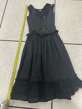 D&G by Dolce & Gabbana Vintage Black Lace Up Tiered Cocktail Dress Goth Lolita picture