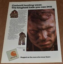 1986 Print Ad Carhartt Hunting Wear Clothing toughest hide you can buy USA man picture