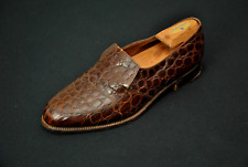 VTG Bally Brown Genuine Crocodile Loafers Shoes Men 9 15324S picture