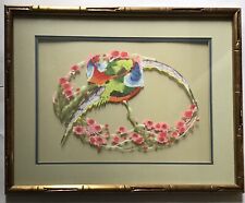 Vintage Original Japanese Reverse Painting of Pheasants on Glass picture