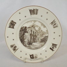 VTG Wedgwood TEXAS Six Flags Plate THE ALAMO Neiman Marcus 6 Views Brown Ivory picture