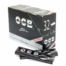 OCB Premium Black King Size Slim Plus + Filter Tips Rolling Papers 32 Booklets picture