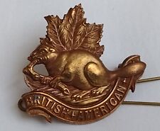 WW1 King's Colonials British American Squadron Cap Badge Brass 2Lugs ANTIQUE Org picture