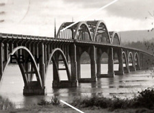 1954 RPPC Postcard Alsea Bay Bridge Waldport Oregon BW picture