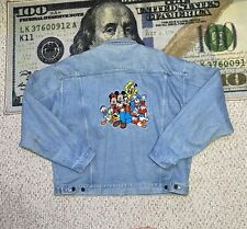 Vintage 90s Disney Store Jean Denim Jacket Men's 2XL - Mickey Minnie Goofy Pluto picture