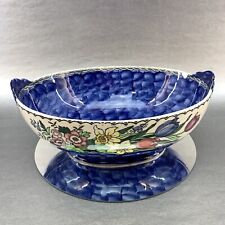 Maling Ware 10” Centrepiece Serving Dish Blue Yellow Bowl Vintage Chip England picture