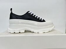 $695 Alexander McQueen Men White Black Tread Slick Sneaker Shoe Size EU 44 US 11 picture