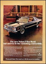 1977 Plymouth Volare T-Bar Roof Vintage Advertisement Print Art Car Ad J443A picture