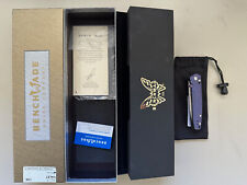 New Benchmade 485-171 /Gold Class /Valet /Damascus /Blue Titanium rare picture