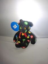 M&M's Black Teddy Bear Stuffed Plush Toy with tags M&M World Las Vegas Mars picture