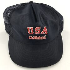 Vintage USA Adidas Black Mesh Snapback Trucker Hat Cap picture