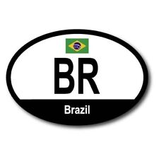 Brazil Brazilian Euro Oval Magnet Decal, 4x6 Inches, Automotive Magnet picture