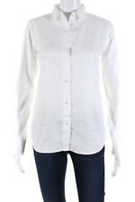 Etro Womens White Cotton Printed Collar Long Sleeve Blouse Top Size 40 picture
