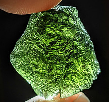 MOLDAVITE Tektite Crystal Specimen Green Synergy 12 Certificate Of Authenticity picture