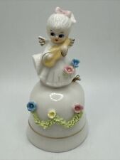 Vintage Napco Fine Porcelain 1956 angel Bell figurine 3.75” Mini picture