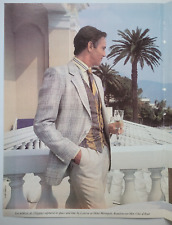 Lanvin Mens Fashion Clothing Cote d'Azur 2-Page 1987 New Yorker Ad 16x10.5