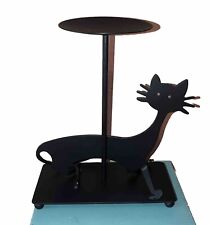 Adorable Black Cat Metal Candle Holder Figurine ￼ picture