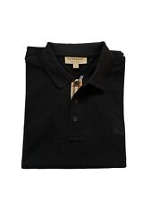 Burberry Men's Short Sleeve Casual Check Polo Shirt Black Large picture