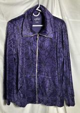 Vtg Style & Co. Cotton / Polyester Pocket Jogger Zip Jacket Women's Purple XL picture