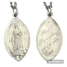 Vintage St Dymphna Necklace Irish Catholic Patron Saint Mental Health Medal 20