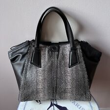Botkier Black Leather Python Snake Print Satchel Handbag Women’s Bags picture