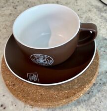 VTG Starbucks 2008 The First Store Pike Place Market Cup And Saucer Brown picture