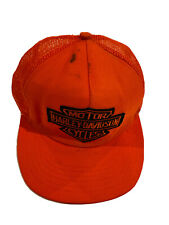 Vintage Harley Davidson Orange snap back cap Made In USA picture