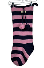 Jack Wills Knit Holiday Christmas Stocking Large 30” Pink Blue Tassels Rare picture