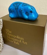 Vintage MMA Small 'William' Blue Italy Hippo Ceramic Museum Egypt Art picture
