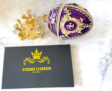 Designer Faberge egg Amethyst Purple Faberge Trinket Diamond Gold  Bracelet SET picture