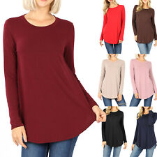 Women's Long Sleeve Tunic Top Casual Crew Neck Basic T-Shirt Blouse Loose Fit picture