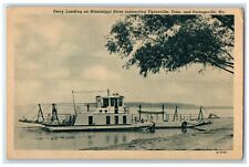c1920 Ferry Landing Mississippi River Connecting Tennessee Missouri MO Postcard picture