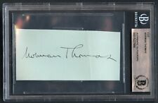Norman Thomas d1968 signed autograph 2x3 cut Socialist Presidental Candidate BAS picture