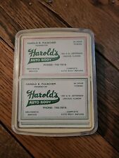 Rare Pinochle Cards,Harold's Auto Body,Lincoln Illinois,US PLAYING CARD CO. ,VTG picture