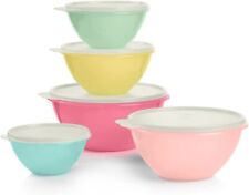Set of 5 Vintage Tupperware Rare Wonderlier Bowls Vintage Pastels Pink  picture