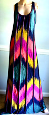 M Missoni Metallic Chevron Stripe Rainbow Long Maxi Gown Sun Dress US 8 10 IT 46 picture