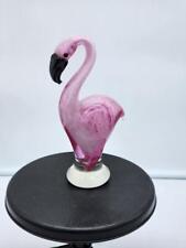 Vtg Murano Style Art Glass Bird Pink Flamingo 8” 1LB 7OZ Hand Blown FLORIDA picture
