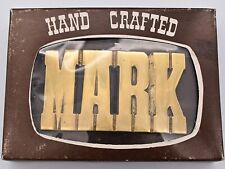 Mark Name Solid Brass Vintage Belt Buckle picture