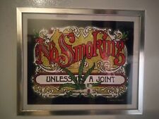 No Smoking (Unless it's a joint) framed Cannabis wall art, collectible. picture