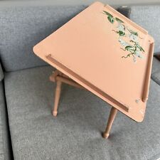 WOOD FOLDING LAP TRAY BREAKFAST BED BUTLERS TABLE LAPTOP PINK FLOWERS picture