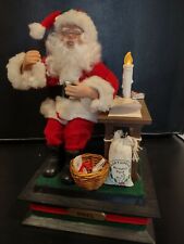 Vintage 1990 NOEL  Musical Lighted Candle Christmas Santa Claus desk letters 🎅 picture
