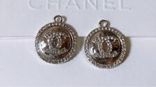 CHANEL vintage zipper-pulls silver logo round 20mm set of 2 picture