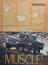 '84 Toyota 4x4 Pickup Offroad Muscle Mancave 1980's Vintage Print Ad 1984 picture